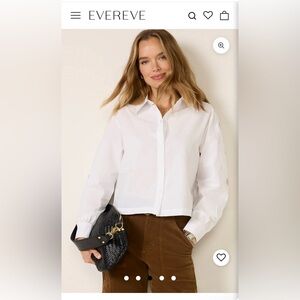 Evereve White Button Down-Cotton-Great Design-Like New